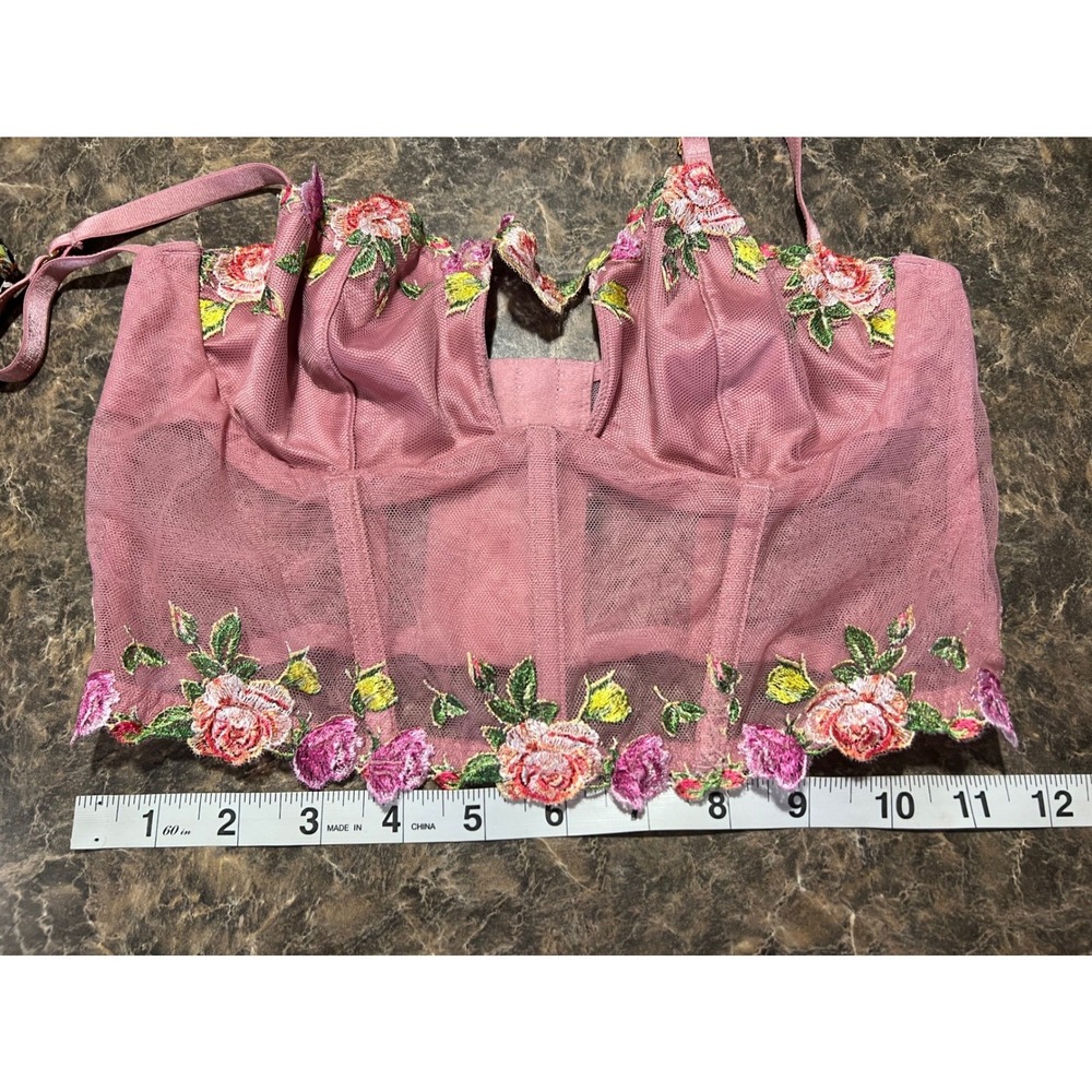 Victorias Secret Dream Angels Floral Embroidered Corset Top Bundle 32B festival‎ - Picture 6 of 10